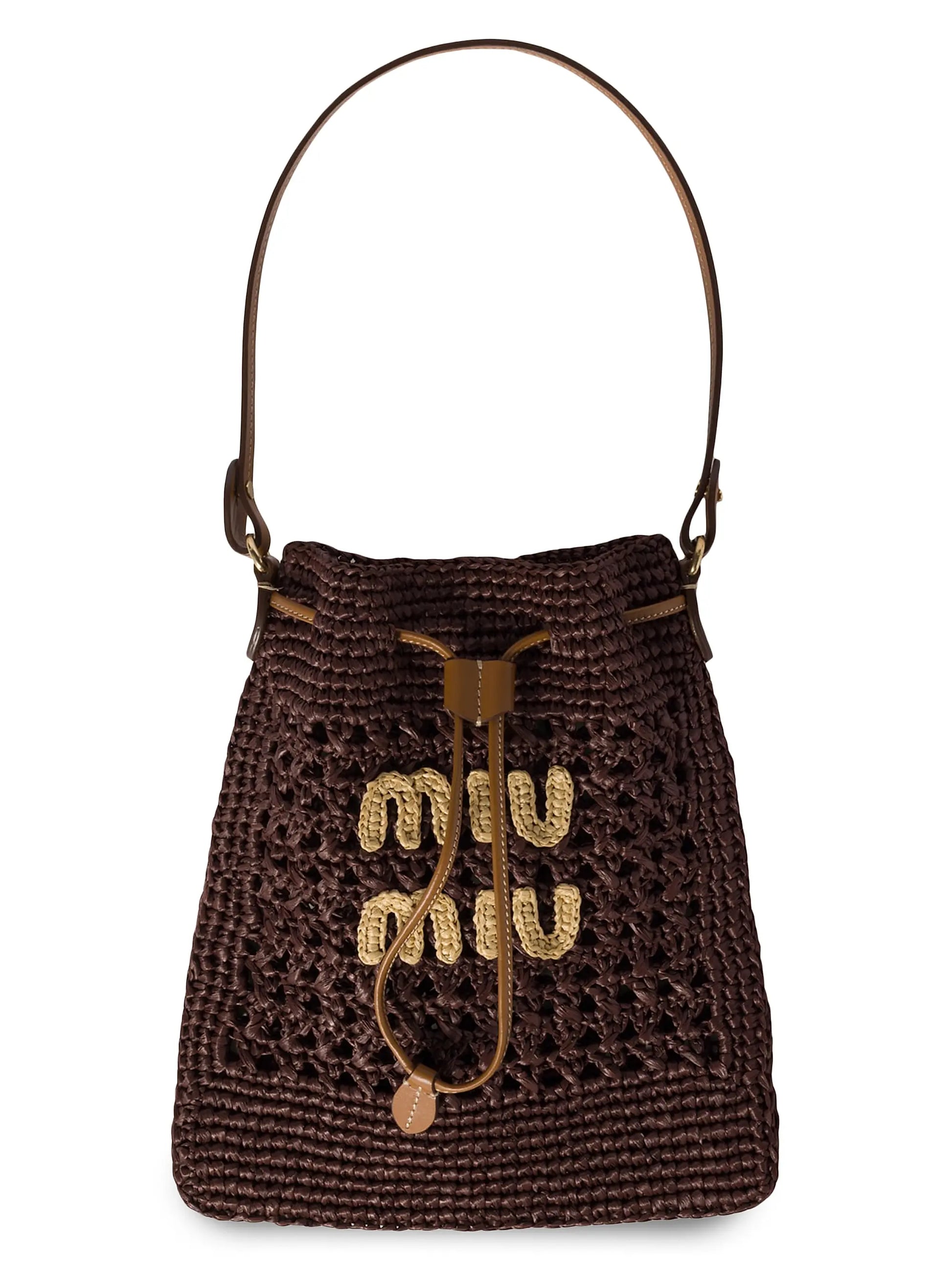 MIU MIU - Woven Fabric Top Handle Bag