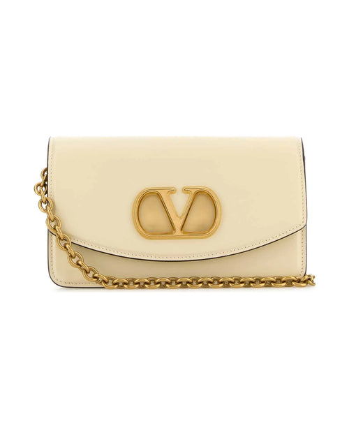 Valentino Garavani - Ivory leather VLogo Signature shoulder bag