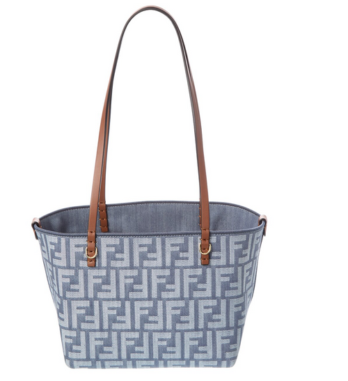FENDI - Roll Small FF Denim & Leather Tote